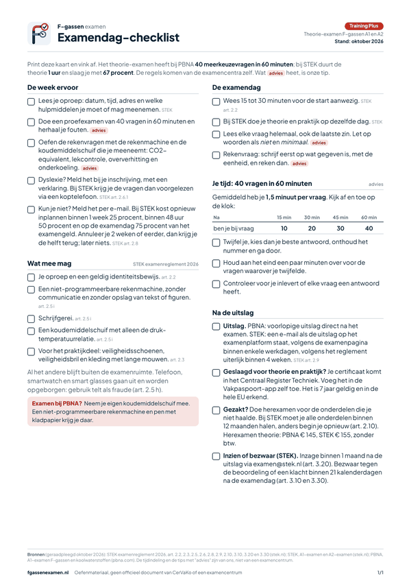 Voorbeeld: Examendag-checklist (PDF)